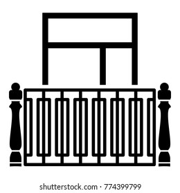 Square balcony icon. Simple illustration of square balcony vector icon for web