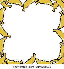 Square banana pixel art frame design