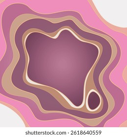 Square banner with 3D abstract background and paper cut shapes. Vector design layout for business presentations, flyers, posters and invitations. Pink, white and gold carving gradient art