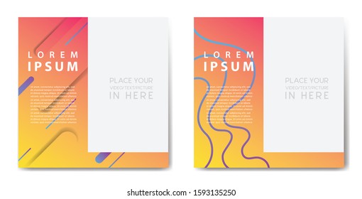 Square banner abstract set with gradient color