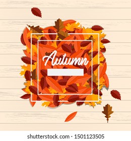 Square banner autumn season vector