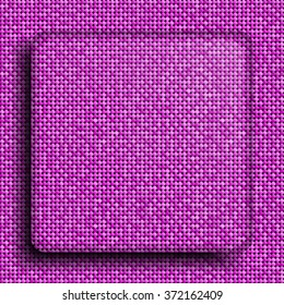 Square banner or background with pink sequins, glitters, sparkles, paillettes. Disco party light music with shiny sequins. Pinkdots glitter texture. Metallic glowing cloth. Bright wall. Repeat.