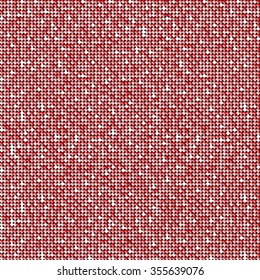 Square banner or background with red sequins, glitters, sparkles, paillettes. Disco party light music with shiny sequins. Red dots glitter texture. Metallic glowing cloth. Bright wall. Repeat.