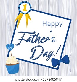 Square banner or card for Father's Day. Vector illustration.