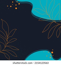Square banner design in abstract style. Orange plant elements. Creative illustration for poster, page, cover, advertisement, greeting, postcards and promotion.
