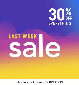 square banner discount gradients 30 percent on everything black friday