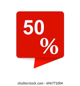 Square banner of discount sticker