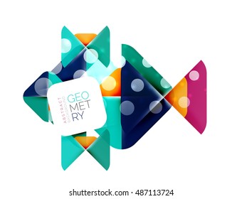 Square banner geometric template, vector