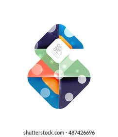 Square banner geometric template, vector