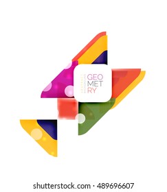 Square banner geometric template, vector