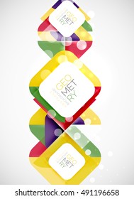 Square banner geometric template, vector