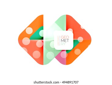 Square banner geometric template, vector