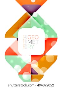 Square banner geometric template, vector