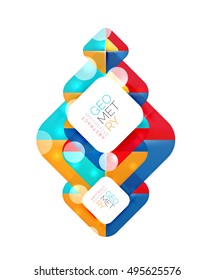 Square banner geometric template, vector