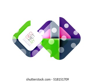 Square banner geometric template, vector