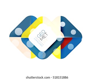 Plantilla geométrica de banner cuadrado, vector