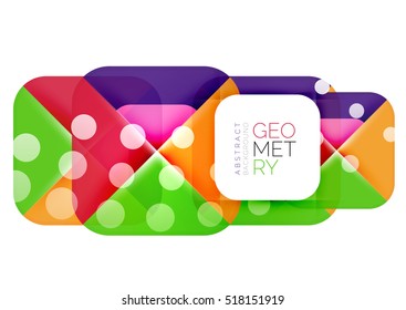 Square banner geometric template, vector