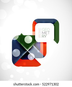 Square banner geometric template, vector