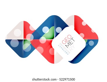 Square banner geometric template, vector