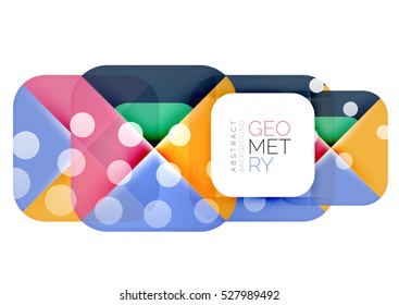 Square banner geometric template, vector