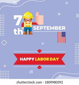 It is square banner for the great labor day of USA on 7th September. Labor character have been added with is easily editable. As it is square banner, it is perfect for any social media platforms.