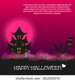 Square banner of halloween. Halloween background template with place for text. Perfect for background , banner and greeting card