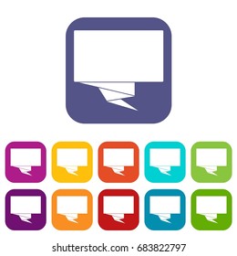 Square banner icons set