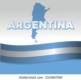 Square Banner illustration of argentina. Argentina map illustration.