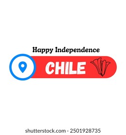 Square Banner illustration of Chile independence day celebration. Waving flag and hands clenched. Vector illustration.