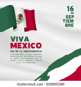 Square Banner Illustration Mexico Independence Day Stock Vector ...