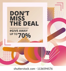 square banner with liquid background . Template for social media post. Cover for graphic design. Ultra violet palette colors.
