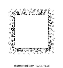 square banner with numbers on a white background. Vector illustration