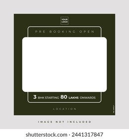 Square banner post real estate ad template