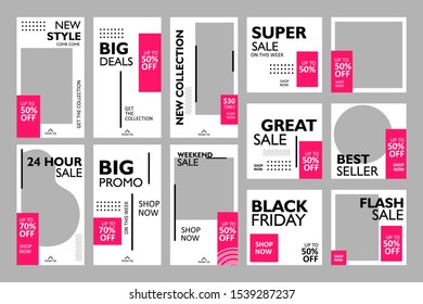 Square banner promotion template for social media. Special offer poster frame layout for post and feed. Modern online shop templates for mobile,web, and email.