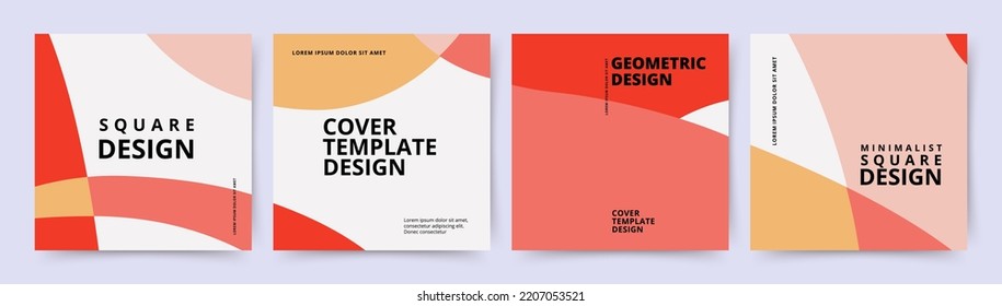 Square banner template. Abstract minimalist vector background with geometric shapes in modern style for  social media post, advertising, cover, poster, flyer, magazine