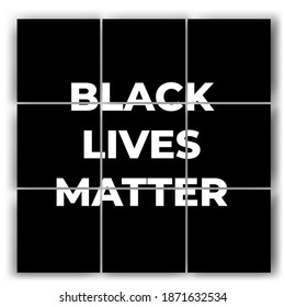 Square banner template. Black lives matter puzzle  banner template. Flat design vector isolated. Usable for social media feed.