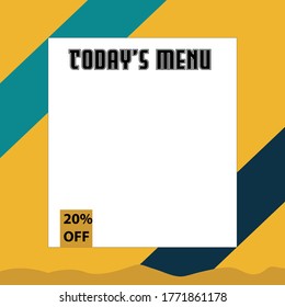 square banner template design for food post on instagram. Eps 10 Vector