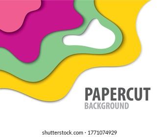 square banner template papercut with beautiful color