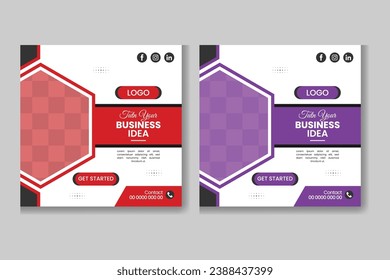 Plantilla de banner cuadrado. Adecuado para publicaciones en medios sociales.
