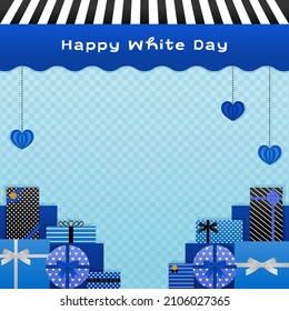 square banner template of white day