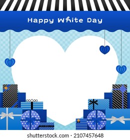 square banner template of white day