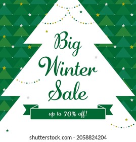 square banner template for winter sale
