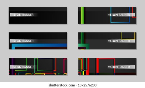 square banner vector collection. colorful brights gradient