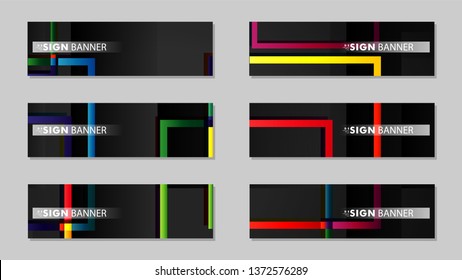 square banner vector collection. colorful brights gradient