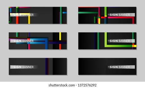 square banner vector collection. colorful brights gradient