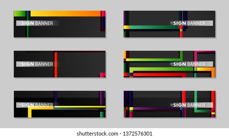 square banner vector collection. colorful brights gradient