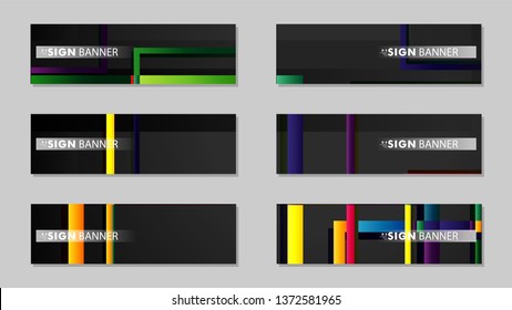 square banner vector collection. colorful brights gradient