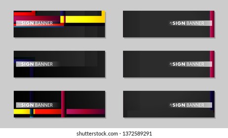 square banner vector collection. colorful brights gradient