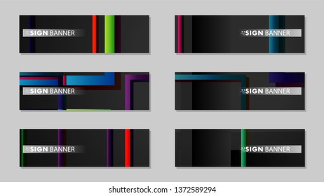 square banner vector collection. colorful brights gradient