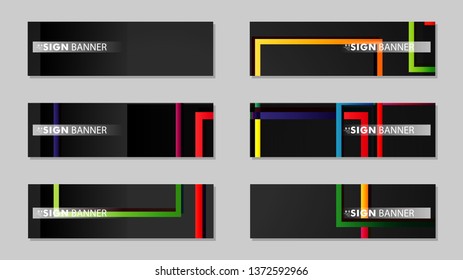 square banner vector collection. colorful brights gradient